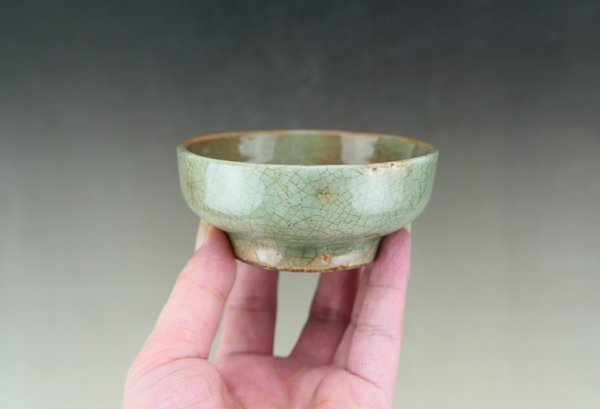 古玩陶瓷清中期.綠哥釉筆洗（文房雅器）拍賣，當前價格231元