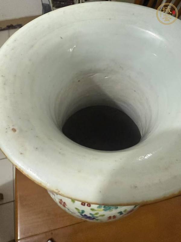 古玩陶瓷清晚期 粉彩喜字紋瓶真品鑒賞圖