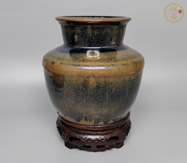 古玩陶瓷窯變黑釉高領(lǐng)罐真品鑒賞圖