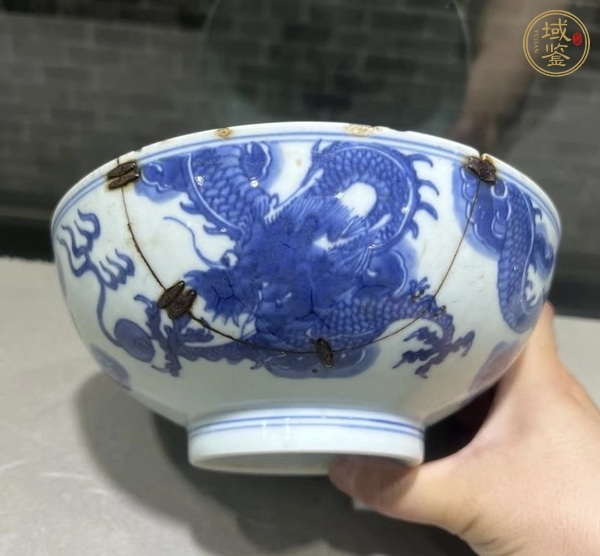 古玩陶瓷青花龍馬精神圖碗真品鑒賞圖