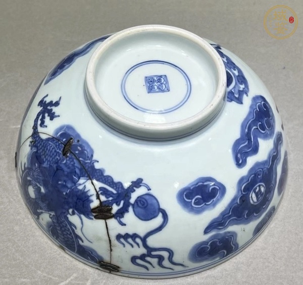 古玩陶瓷青花龍馬精神圖碗真品鑒賞圖