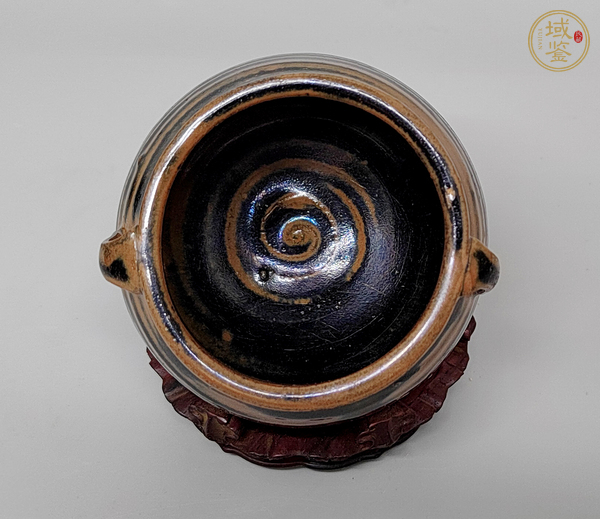 古玩陶瓷虎斑紋雙系罐真品鑒賞圖