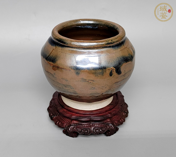 古玩陶瓷窯變黑釉罐真品鑒賞圖