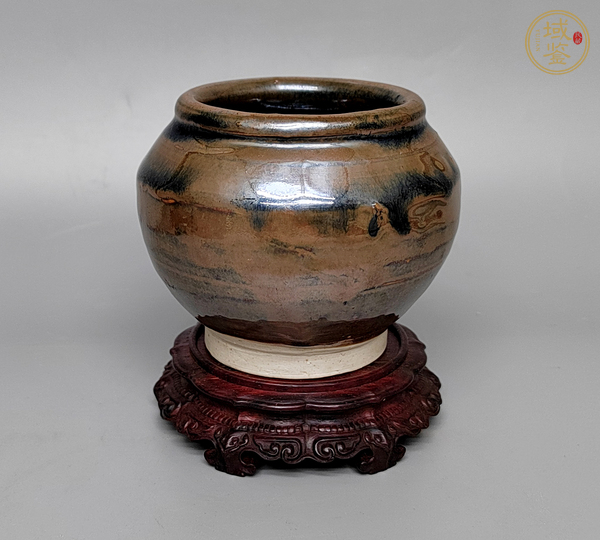 古玩陶瓷窯變黑釉罐真品鑒賞圖