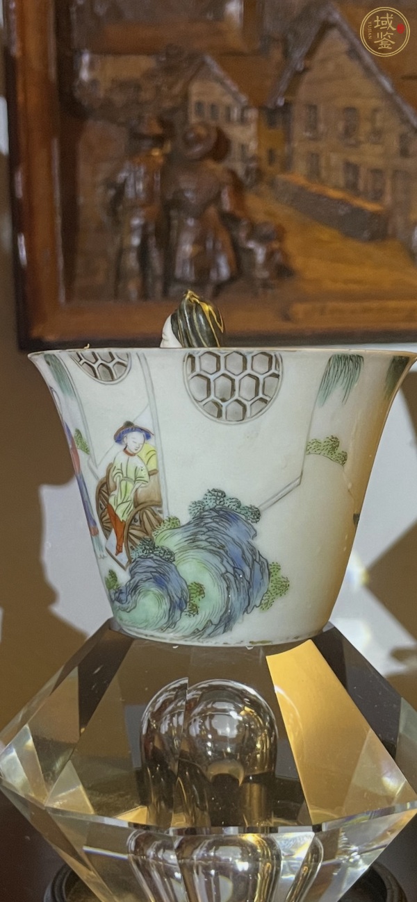 古玩陶瓷人物紋粉彩公道杯 真品鑒賞圖