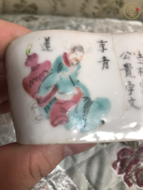古玩陶瓷粉彩無雙譜人物蓋缸真品鑒賞圖