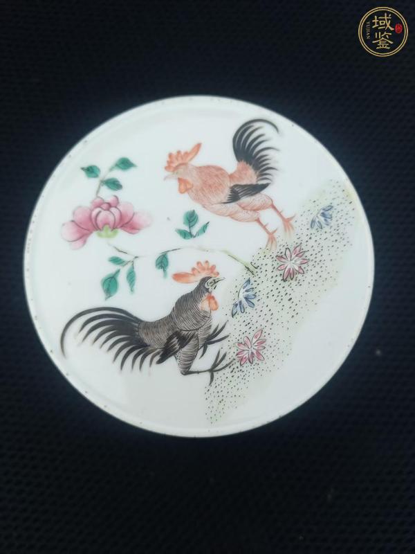 古玩陶瓷粉彩官上加官圖蓋缸真品鑒賞圖