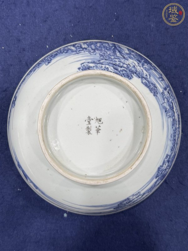 古玩陶瓷青花山水通景紋大碗真品鑒賞圖