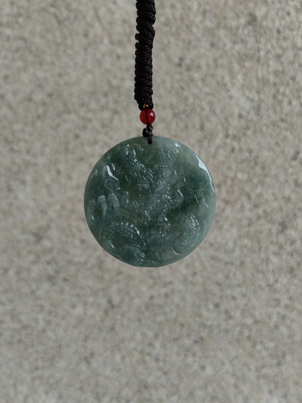 古玩玉器天然翡翠龍牌拍賣，當(dāng)前價(jià)格398元