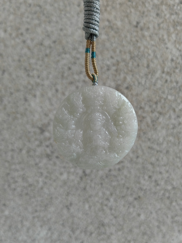 古玩玉器天然翡翠“觀音牌”拍賣，當(dāng)前價(jià)格398元