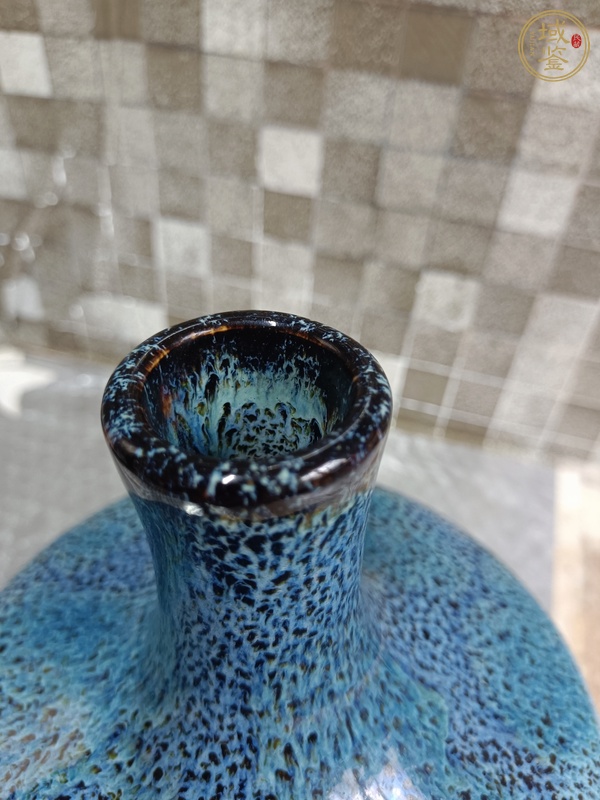 古玩陶瓷爐鈞釉荸薺瓶真品鑒賞圖