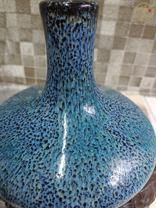 古玩陶瓷鈞釉荸薺瓶真品鑒賞圖