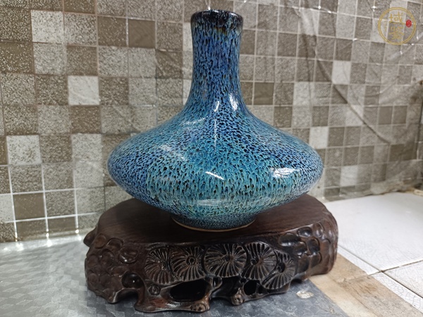 古玩陶瓷鈞釉荸薺瓶真品鑒賞圖