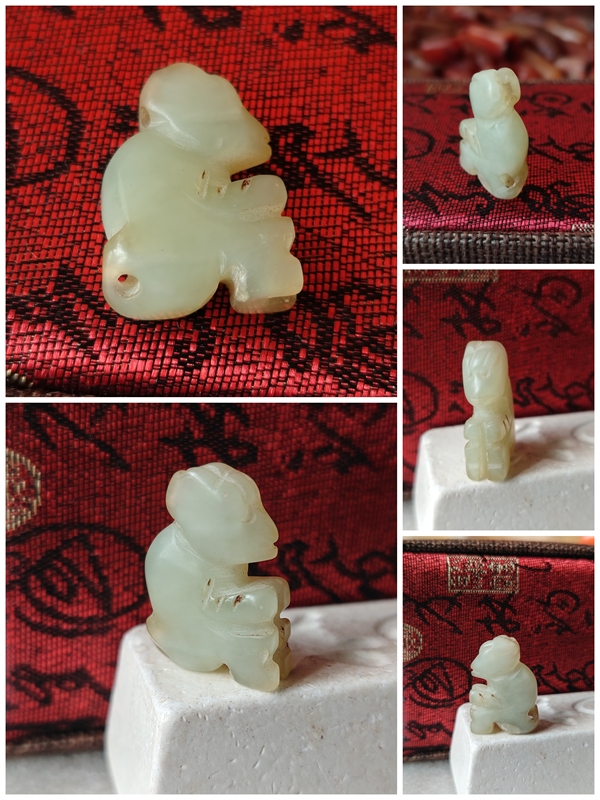 古玩玉器玉獸（壽）吊墜掛件拍賣，當前價格666元