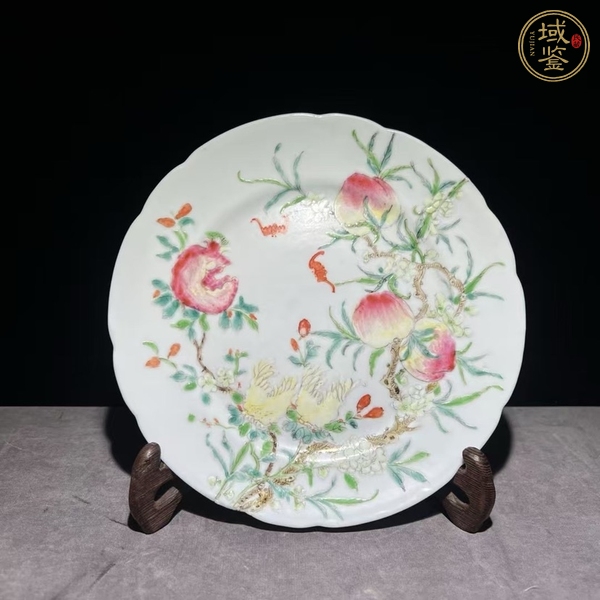 古玩粉彩三多紋盤真品鑒賞圖