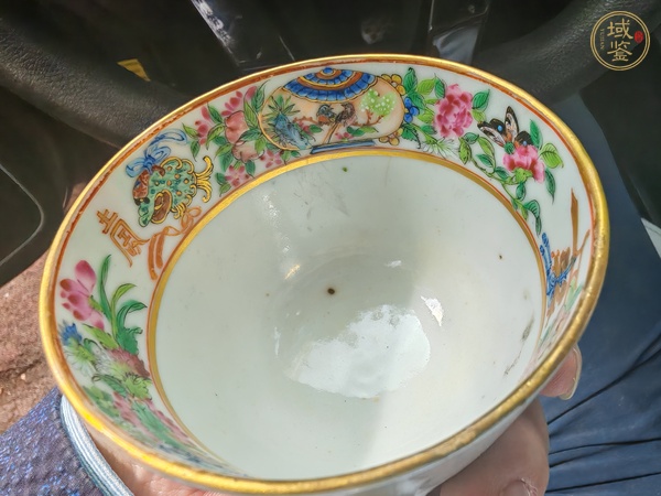 古玩陶瓷廣彩人物故事紋茶杯真品鑒賞圖