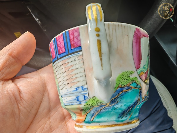 古玩陶瓷廣彩人物故事紋茶杯真品鑒賞圖