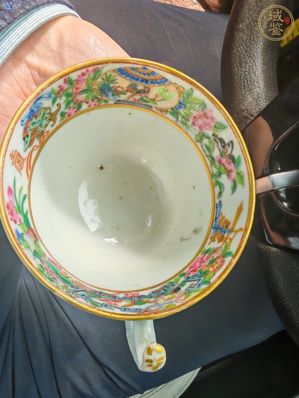 古玩陶瓷廣彩人物故事紋茶杯真品鑒賞圖