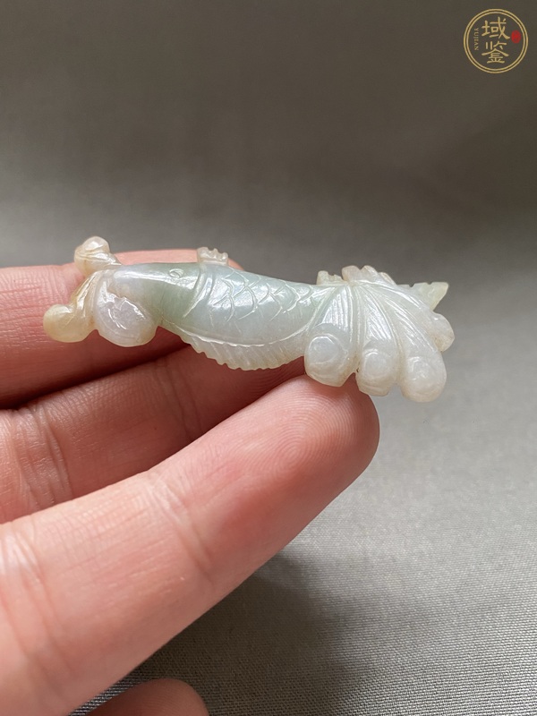 古玩玉器翡翠雕“魚形”掛件真品鑒賞圖