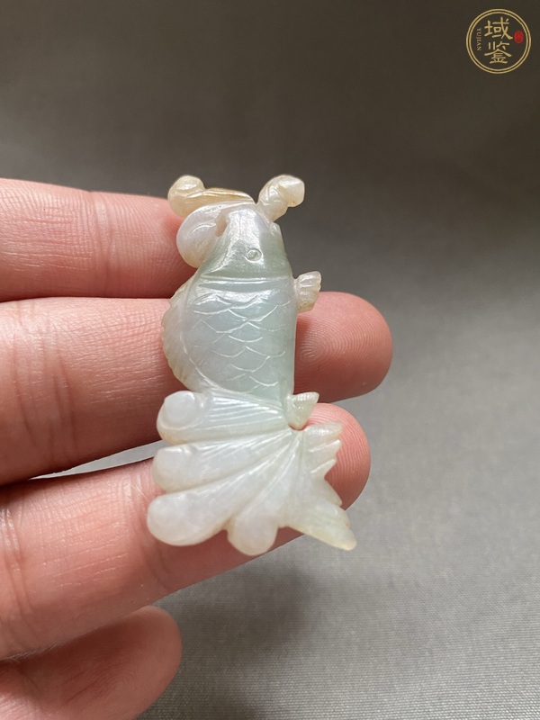 古玩玉器翡翠雕“魚形”掛件真品鑒賞圖