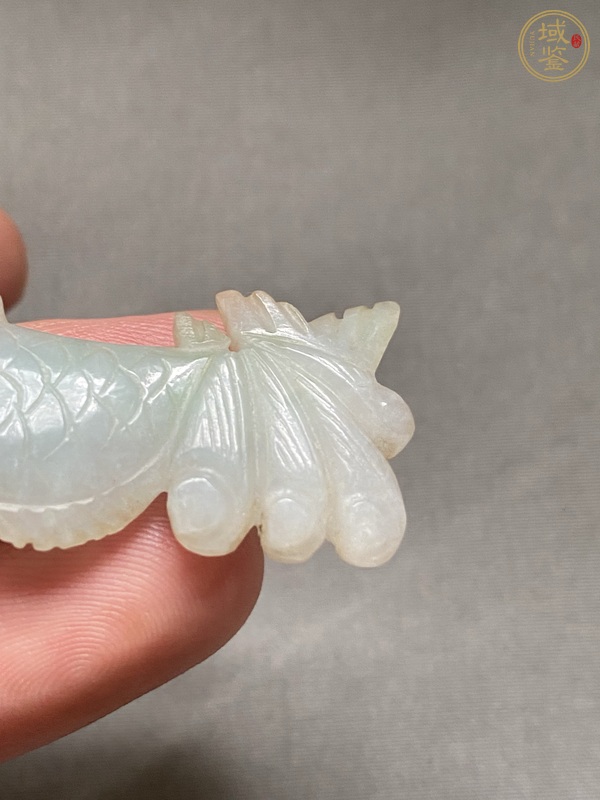 古玩玉器翡翠雕“魚形”掛件真品鑒賞圖