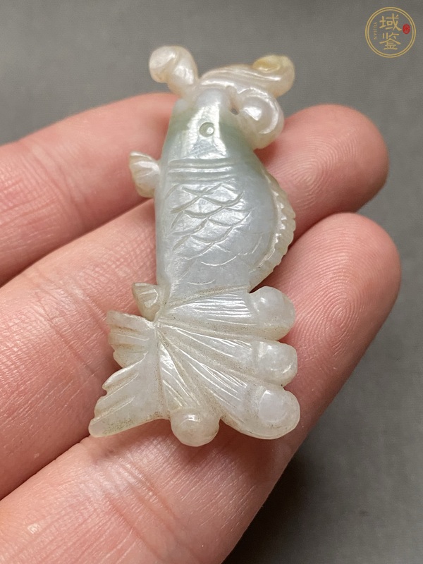 古玩玉器翡翠雕“魚形”掛件真品鑒賞圖