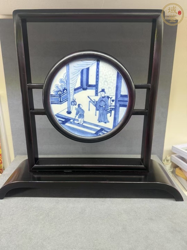 古玩陶瓷人物紋青花瓷片真品鑒賞圖
