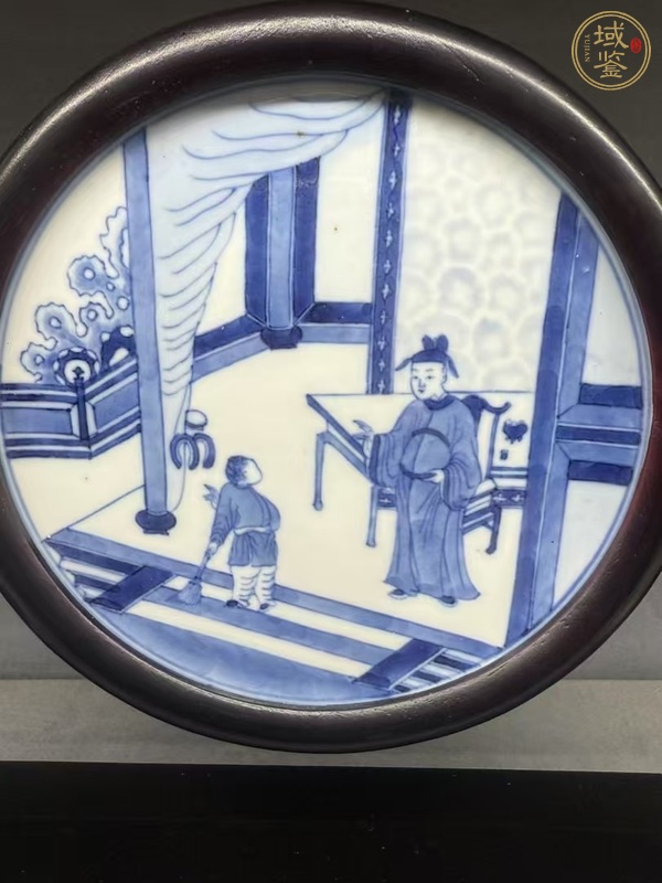 古玩陶瓷人物紋青花瓷片真品鑒賞圖