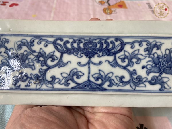 古玩陶瓷花卉紋青花瓷板畫真品鑒賞圖