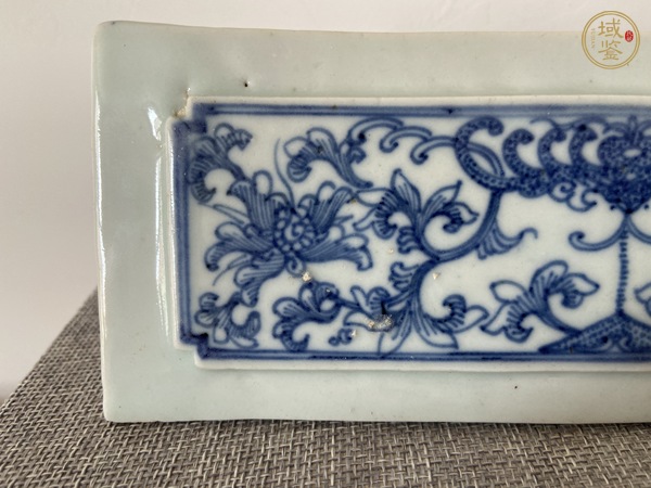 古玩陶瓷花卉紋青花瓷板畫真品鑒賞圖
