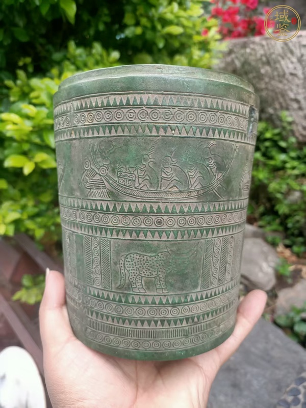 古玩銅器明代仿古風格儲貝器真品鑒賞圖