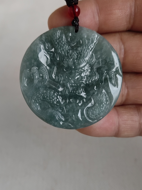 古玩玉器天然翡翠龍牌拍賣,當前價格398元