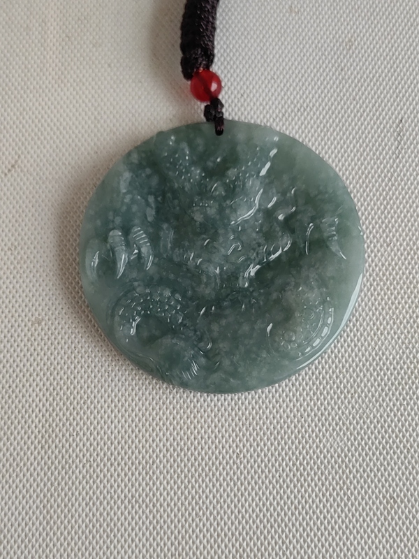 古玩玉器天然翡翠龍牌拍賣，當(dāng)前價(jià)格398元