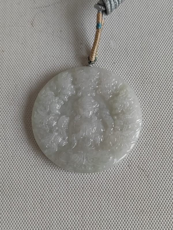 古玩玉器天然翡翠“觀音牌”拍賣，當(dāng)前價(jià)格398元