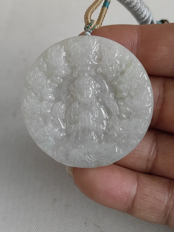 古玩玉器天然翡翠“觀音牌”拍賣,當前價格398元