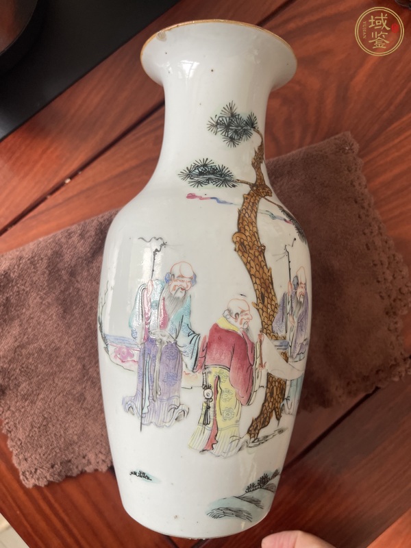 古玩陶瓷五老觀太極粉彩瓶真品鑒賞圖