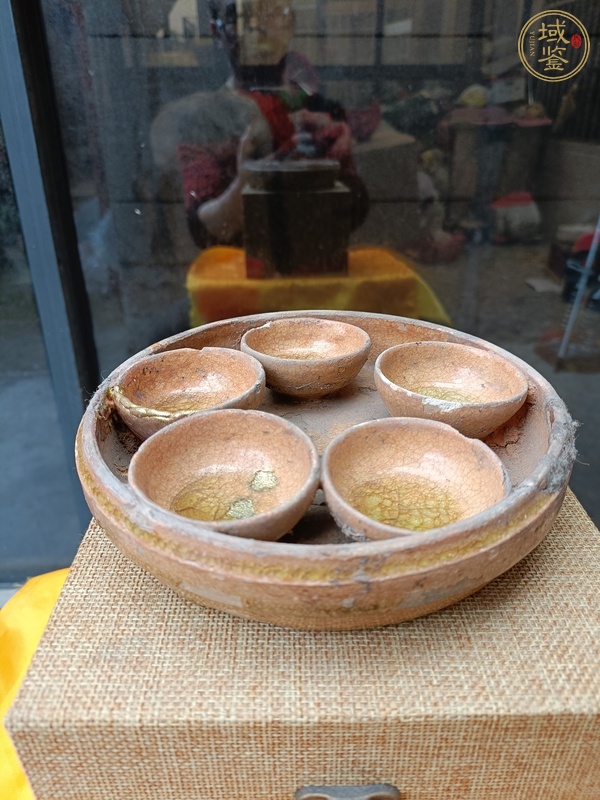 古玩陶瓷洪州窯五子杯盤真品鑒賞圖