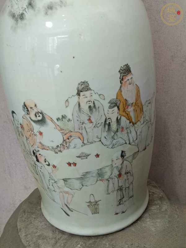 古玩人物圖瓶標本真品鑒賞圖
