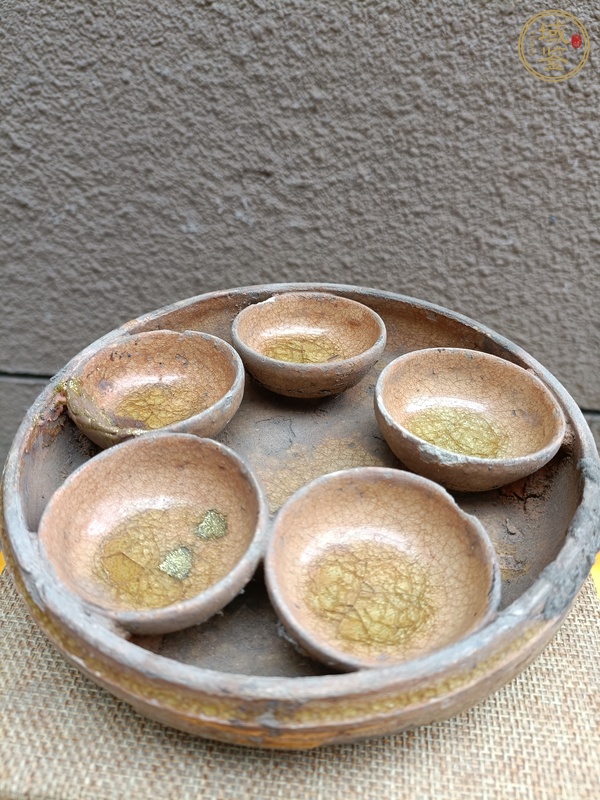 古玩陶瓷洪州窯五子杯盤真品鑒賞圖