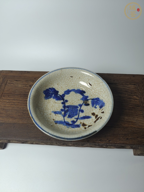 古玩天啟萊菔紋青花盤真品鑒賞圖