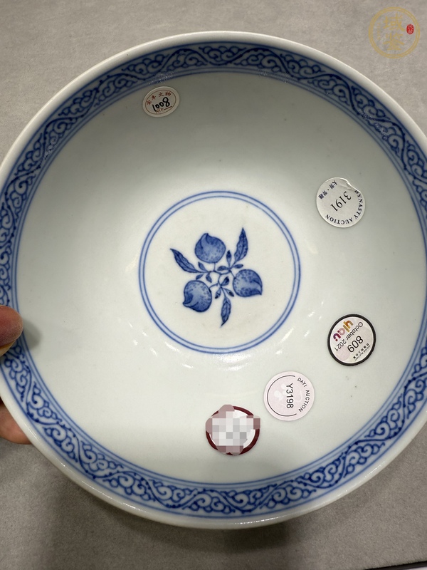 古玩陶瓷青花三多紋碗真品鑒賞圖
