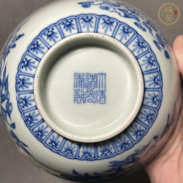 古玩陶瓷青花三多紋碗真品鑒賞圖