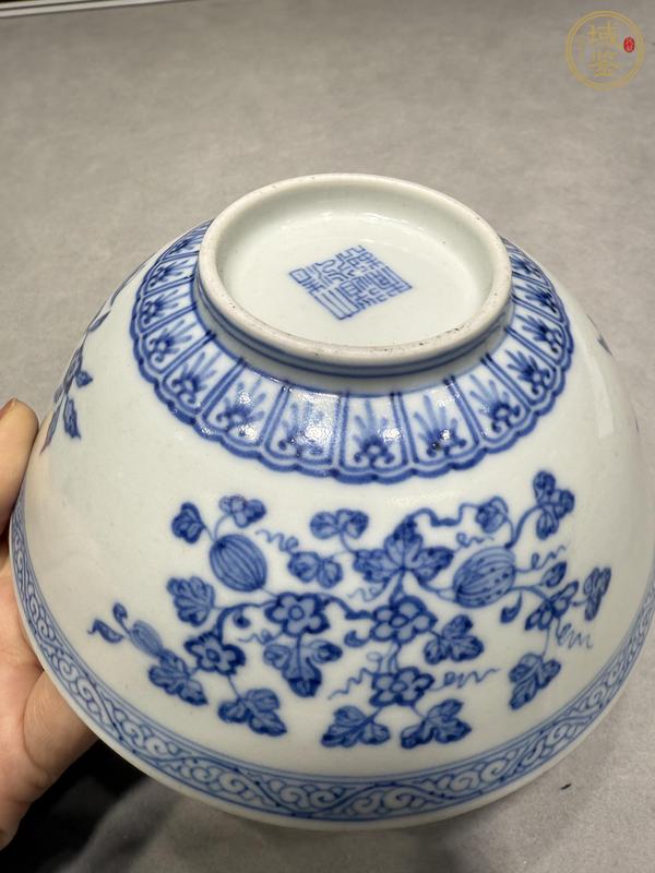 古玩陶瓷青花三多紋碗真品鑒賞圖