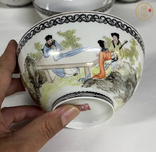古玩陶瓷粉彩人物故事碗真品鑒賞圖