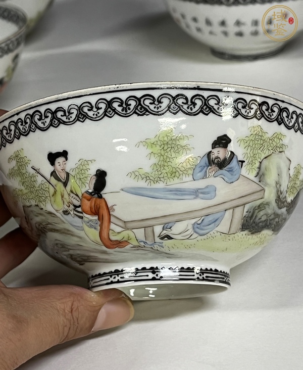 古玩陶瓷粉彩人物故事碗真品鑒賞圖