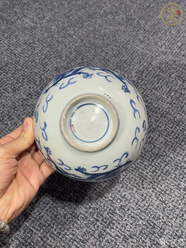 古玩陶瓷靑花龍紋碗真品鑒賞圖