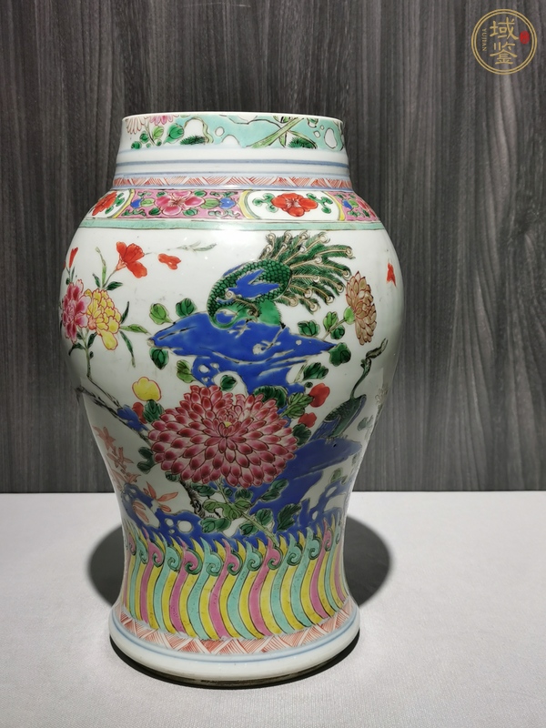 古玩陶瓷雍正粉彩半截鳳尾尊真品鑒賞圖