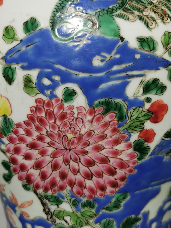 古玩陶瓷雍正粉彩半截鳳尾尊真品鑒賞圖