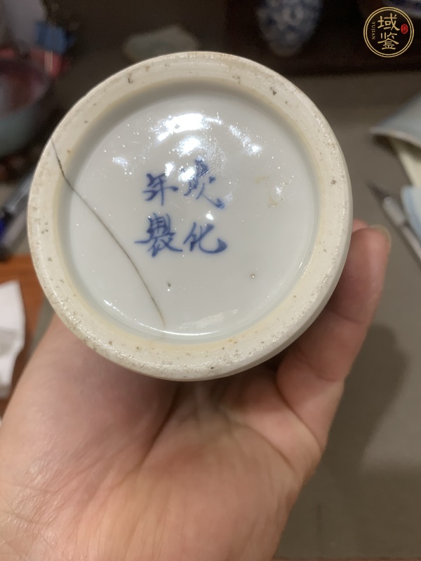 古玩陶瓷青花留白龍紋筆筒真品鑒賞圖