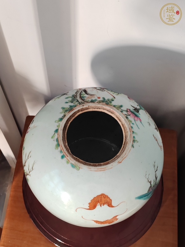 古玩陶瓷粉彩奪魁圖西瓜罐真品鑒賞圖